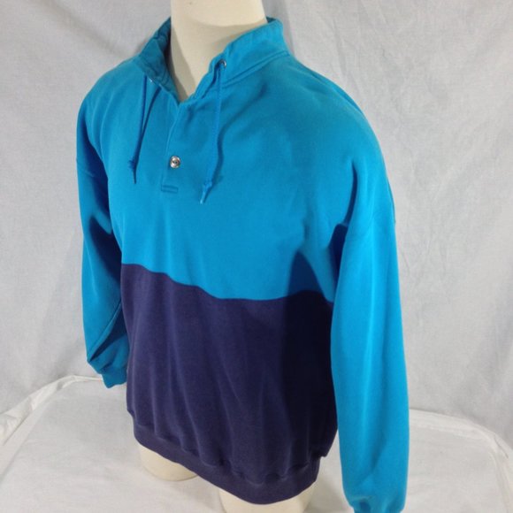 Cheetah by Mervyns Vintage 90's Mens Pullover Sweater  Tu-tone Blue Sz 2XL - Picture 3 of 6